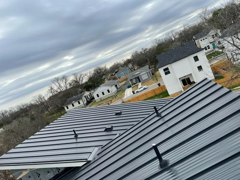 Standing seam metal roof panels with vents for Skylight Repair in Alderwood Manor